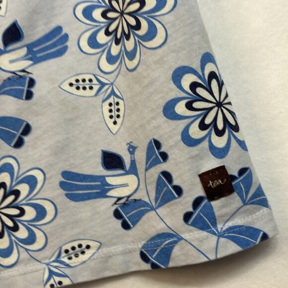 Tea Collection Cotton Sleeveless Blue Floral Dress Size 5 - Picture 6 of 10